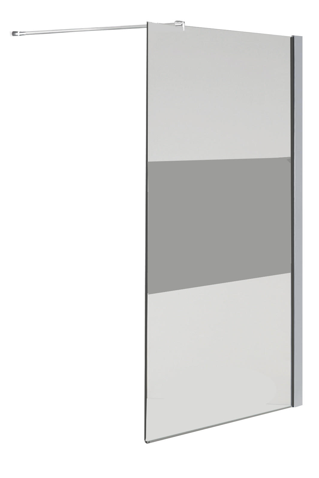 DUSCHWAND AQUOS-COVER Klar 140 x 200 cm teilsatiniert 10 mm ESG - Klar, Glas (140/200cm) - Glasdeals