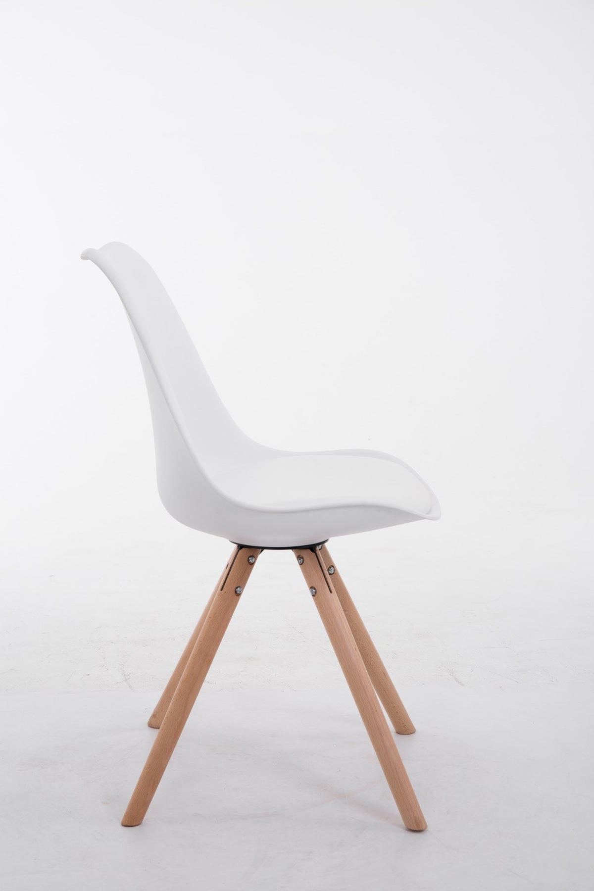 BESUCHERSTUHL Toulon Kunstleder, Gestell Buchenholz Natura Rund Weiß - Weiß/Naturfarben, Holz/Buchenholz (48/83/56cm) - TPFLiving