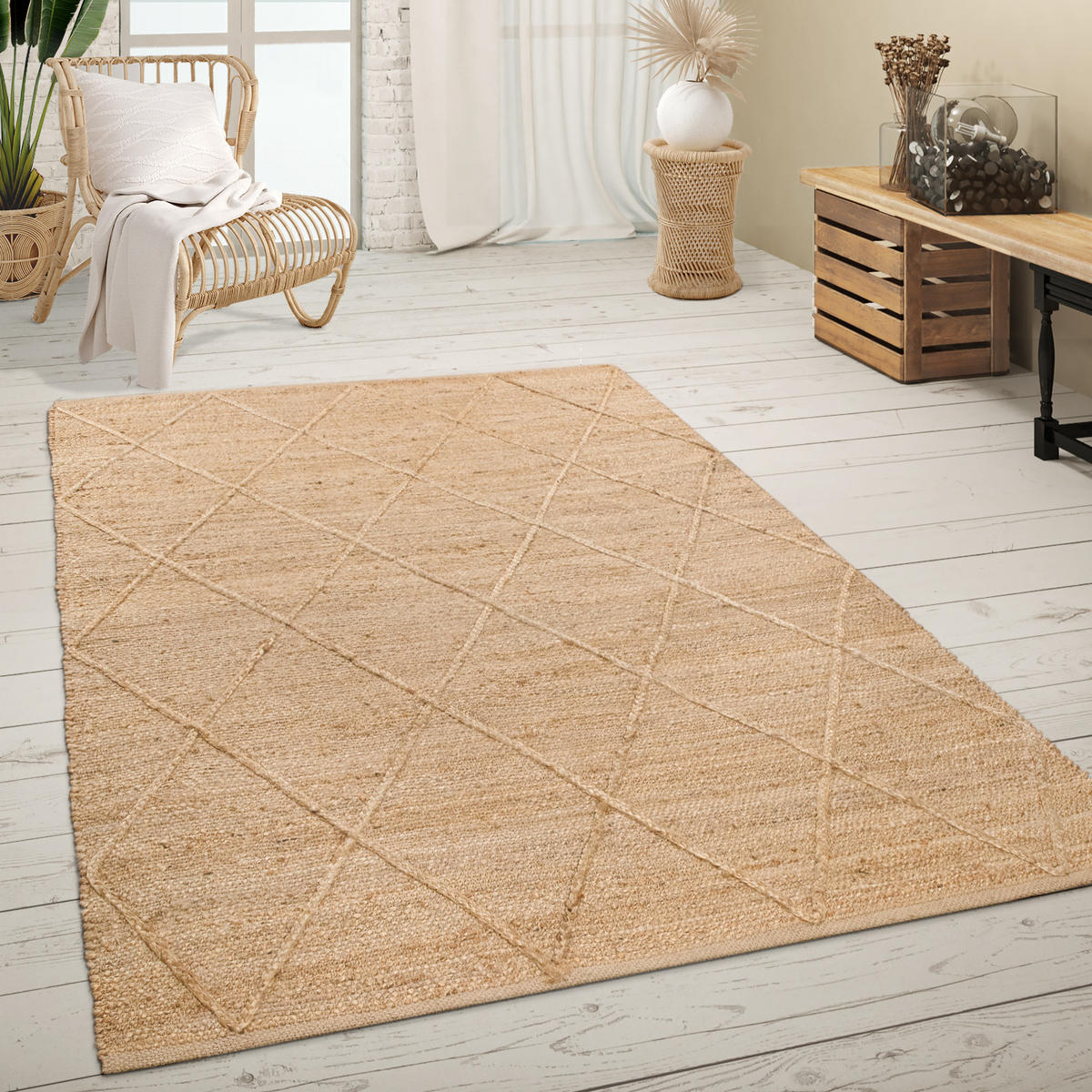 HOCHFLORTEPPICH 160/230 cm Skive 685 - Naturfarben, Textil (160/230cm) - Paco Home