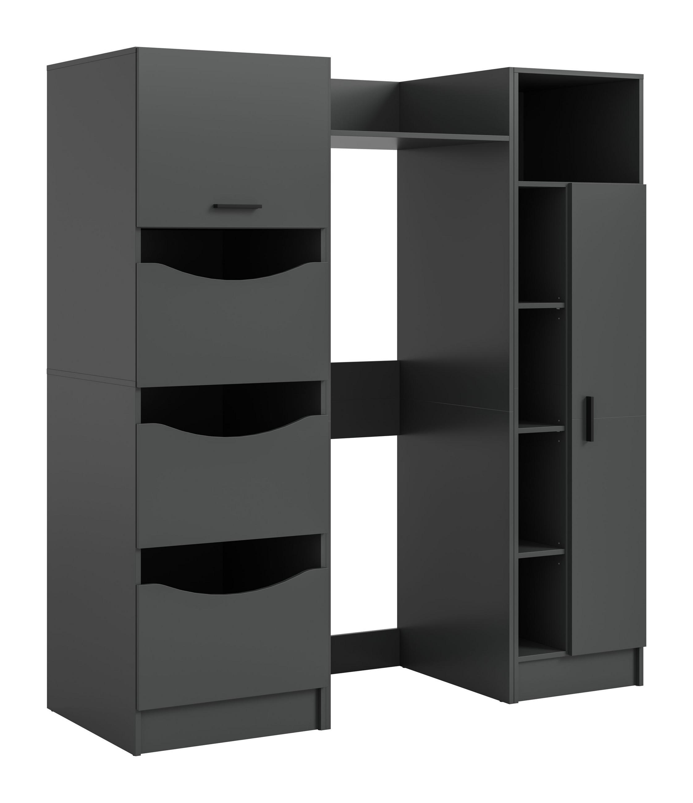 WASCHMASCHIENENUMBAU Set FREE (B/H/T: ca. 176/195/68 cm) in anthrazit/anthrazit - Anthrazit, Holzwerkstoff (176/195/68cm)