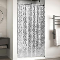 DUSCHVORHANG EVA transluzent wasserdicht waschbar mit Ringen ideal Badezimmer - Transparent, Kunststoff (120/180cm) - MCBOSON