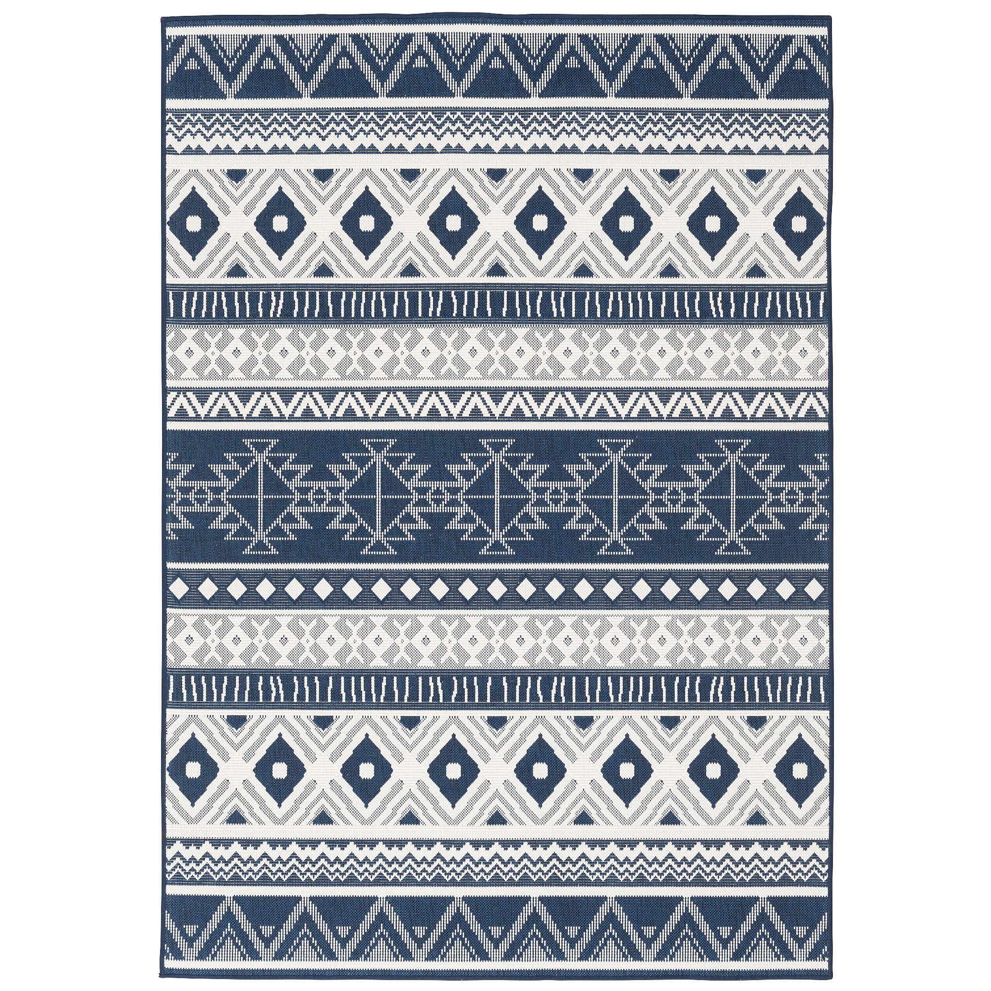 IN- UND OUTDOOR TEPPICH BEIDSEITIG CAPE COD ETHNO - Blau, Textil (80/140cm) - Pergamon