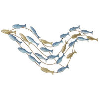 WANDKUNST DE-08859 Fischdesign, rostbeständig, modern Hellblau - Hellblau, Metall (3.8/50.2/99.7cm) - ComfortXL
