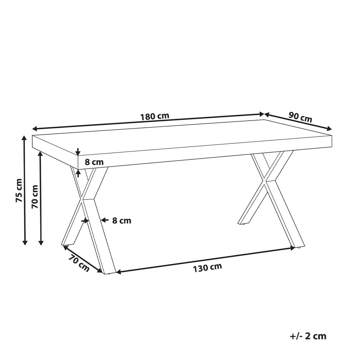 ESSTISCH 180/90 cm Dunkler Holzfarbton/Schwarz Clifton - Dunkelbraun/Schwarz, Holz (180/90/75cm) - Beliani