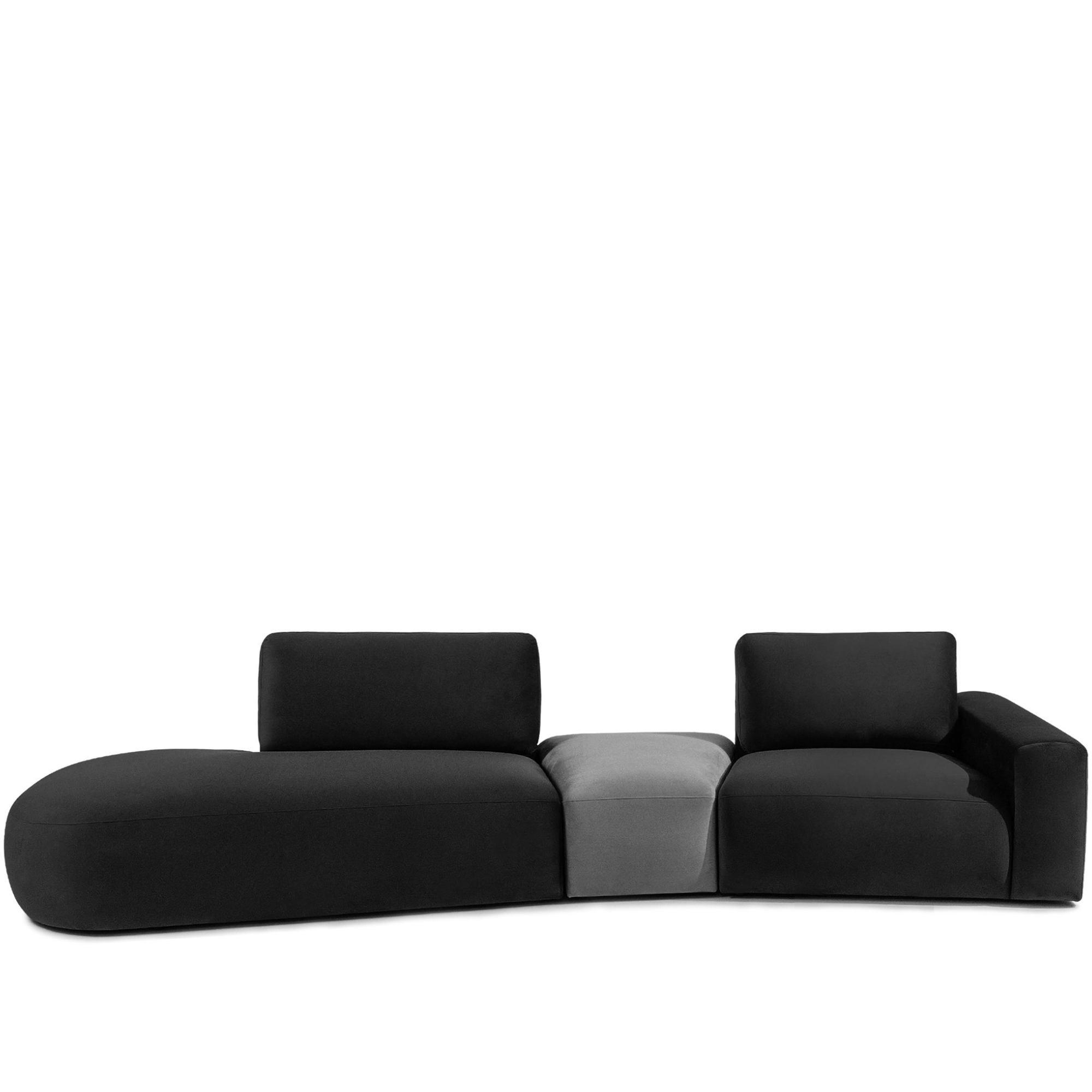 4-SITZER ECKSOFA ZUCCO Velour links, Dunkelgrau - Dunkelgrau, Textil (350/84/105cm) - KONSIMO®