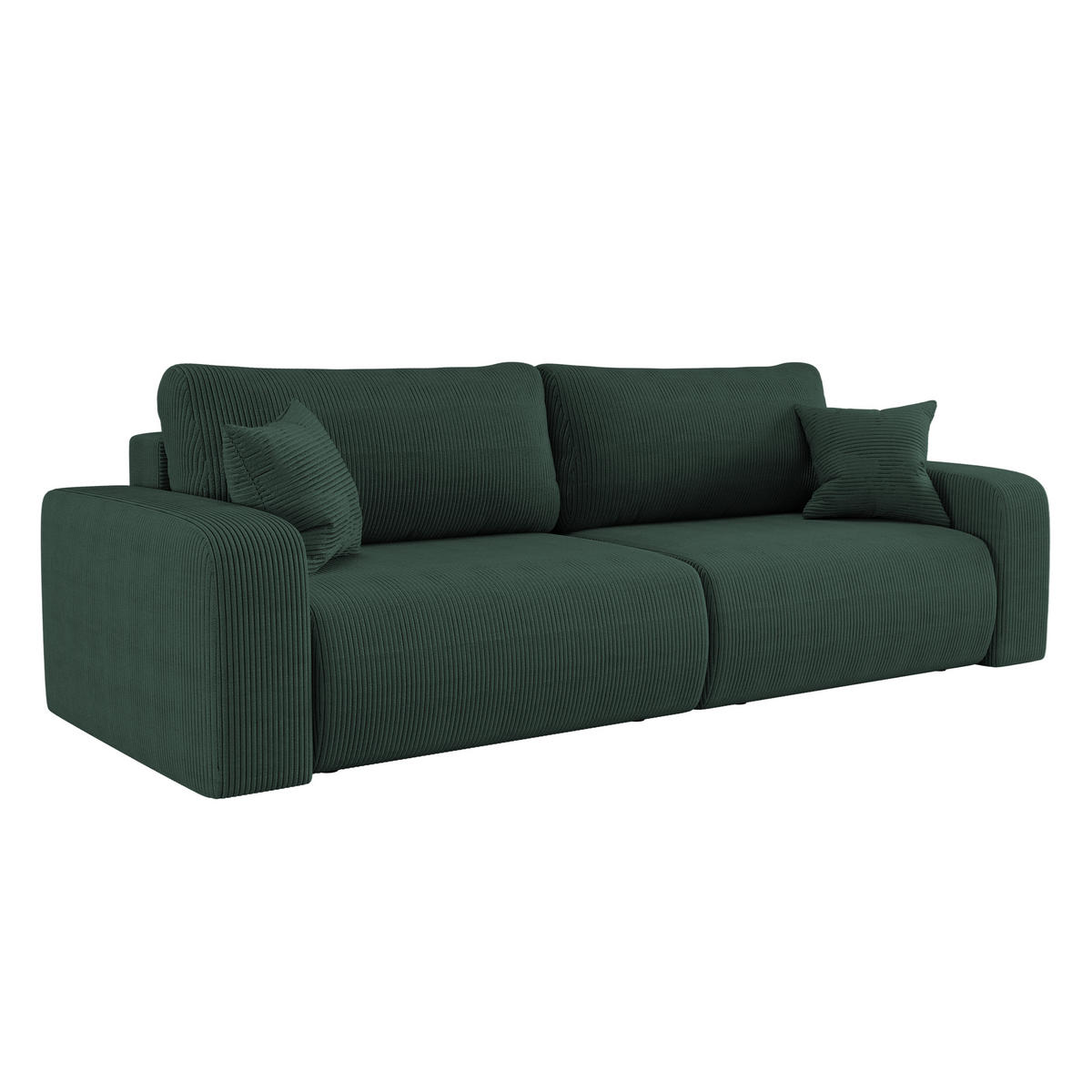 SCHLAFSOFA MILANO und Bettkasten Stoff Poso Grün - Grün, Holz (246/83/98cm) - Kaiser Möbel