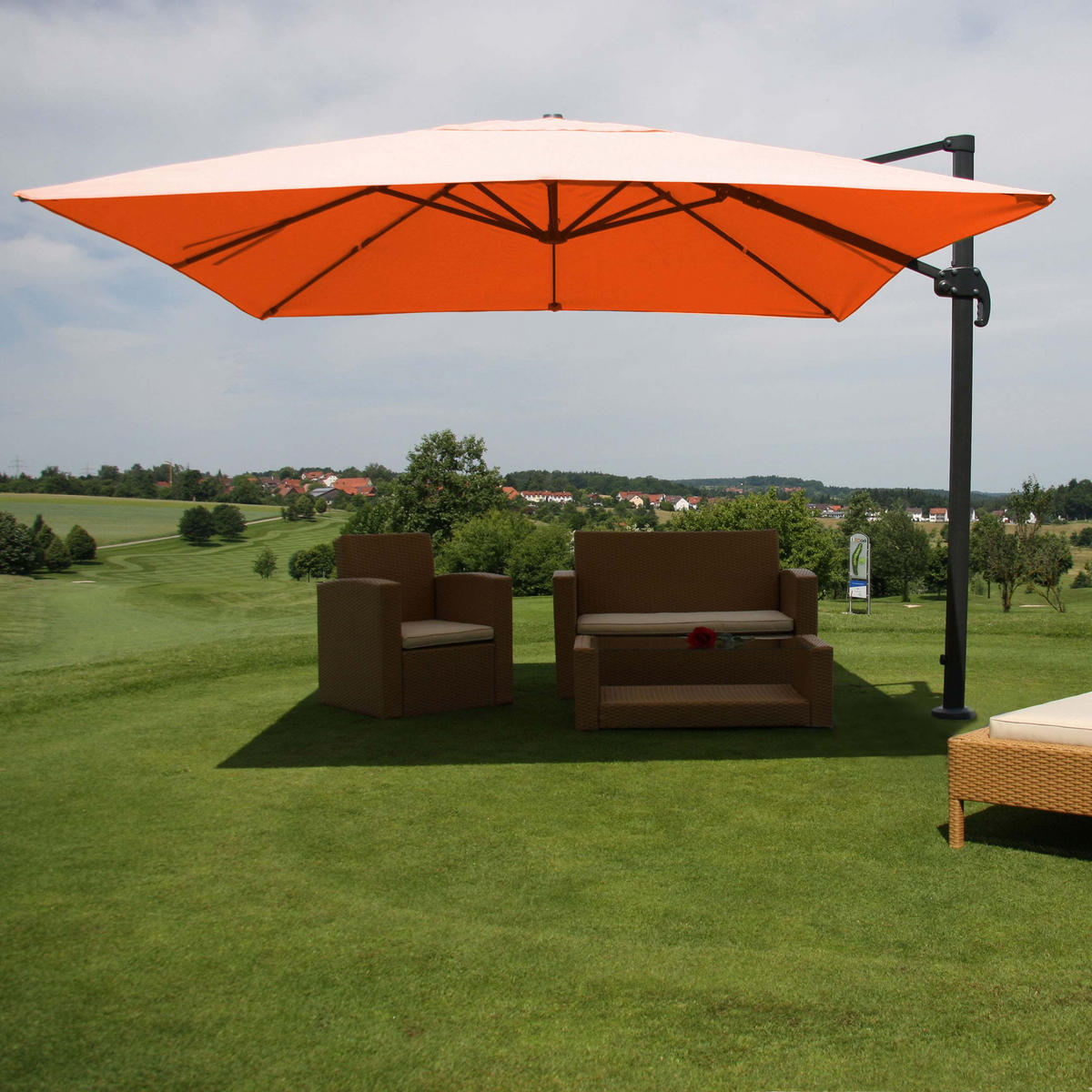 AMPELSCHIRM Orange 300/400 cm - Orange, Textil (400/300cm) - MCW