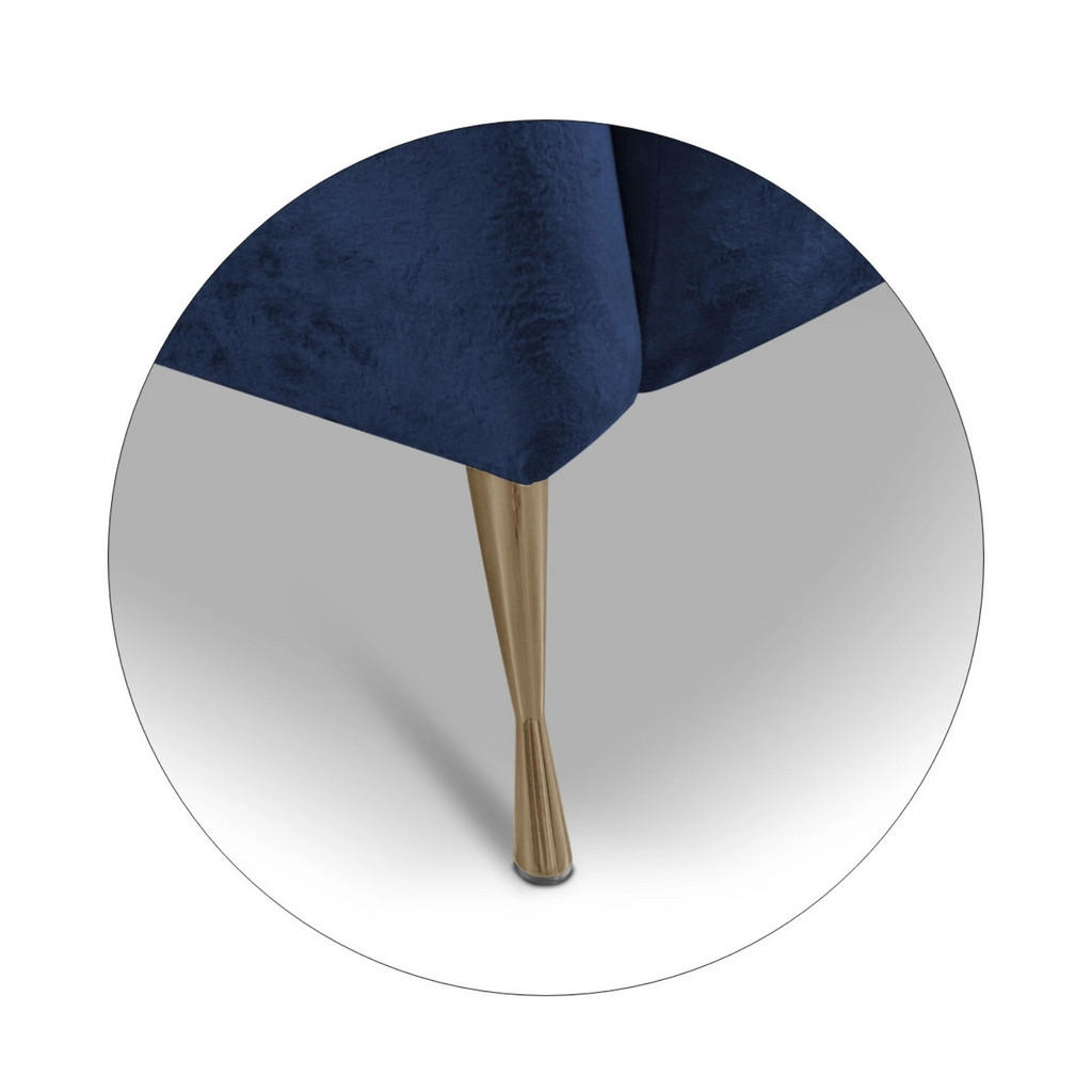 Thumbnail - Ravio Sofa, Dunkelblau, Gold, Holz, Metall, Textil, 2-Sitzer, konisch, 155x78x83 cm, Wohnzimmer, Sofas & Couches, Sofas,...