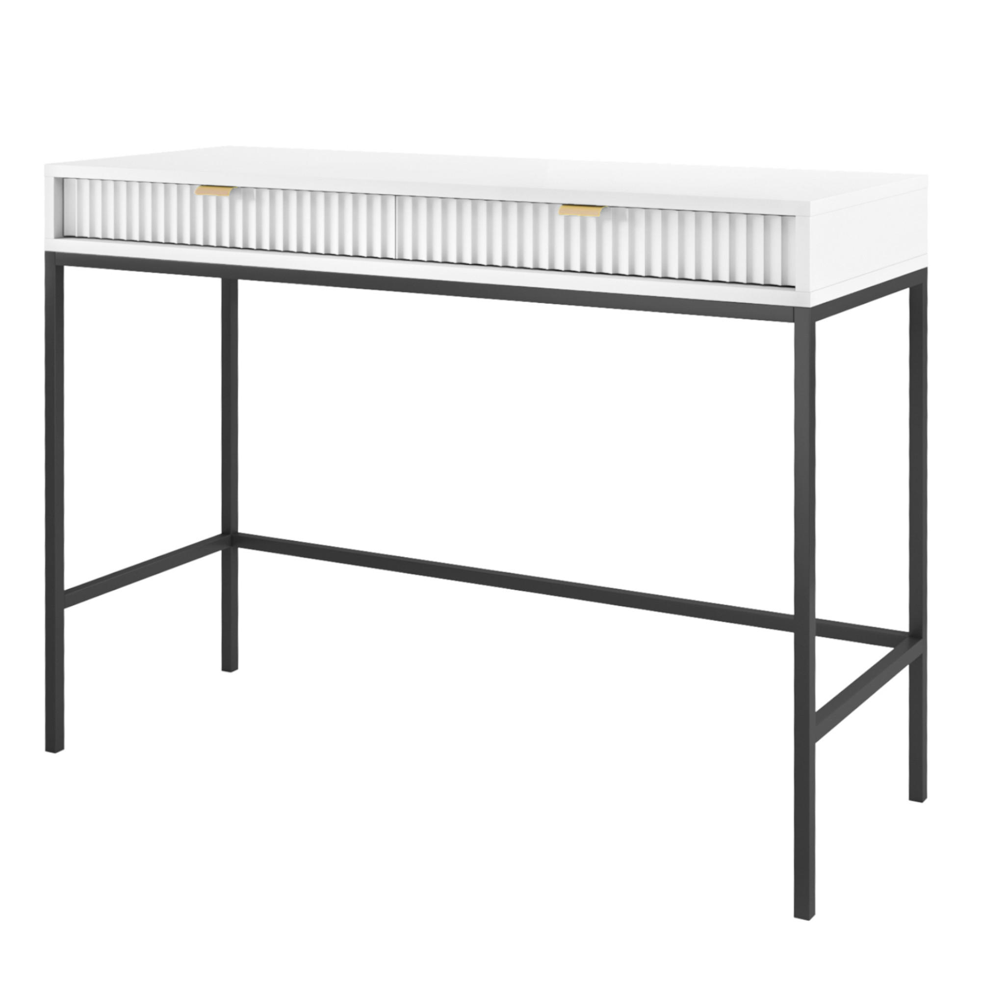 SCHMINKTISCH NANAIMO TOA1-2S Profilierte Fronten, Weiß - Weiß, Holzwerkstoff/Kunststoff (104/77/50cm) - Komodee