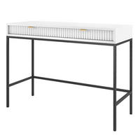 SCHMINKTISCH NANAIMO TOA1-2S Profilierte Fronten, Weiß - Weiß, Holzwerkstoff/Kunststoff (104/77/50cm) - Komodee