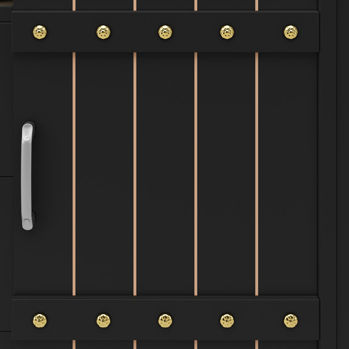 KÜCHENWAGEN 110x42x90cm aus MDF mit Klappplatte,3 Schubladen & 4 Rollen - Schwarz, Holzwerkstoff (110/90/42cm) - Modfu