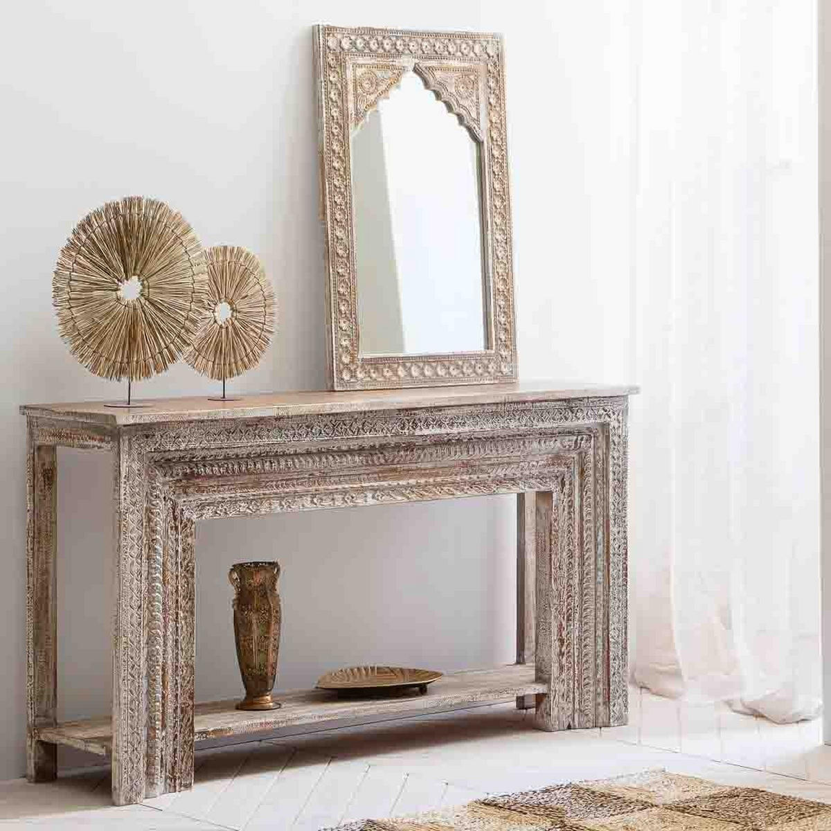 KONSOLE aus Holz 160x39x86 cm - Weiß, Holz (39/160/86cm) - Wanderlust