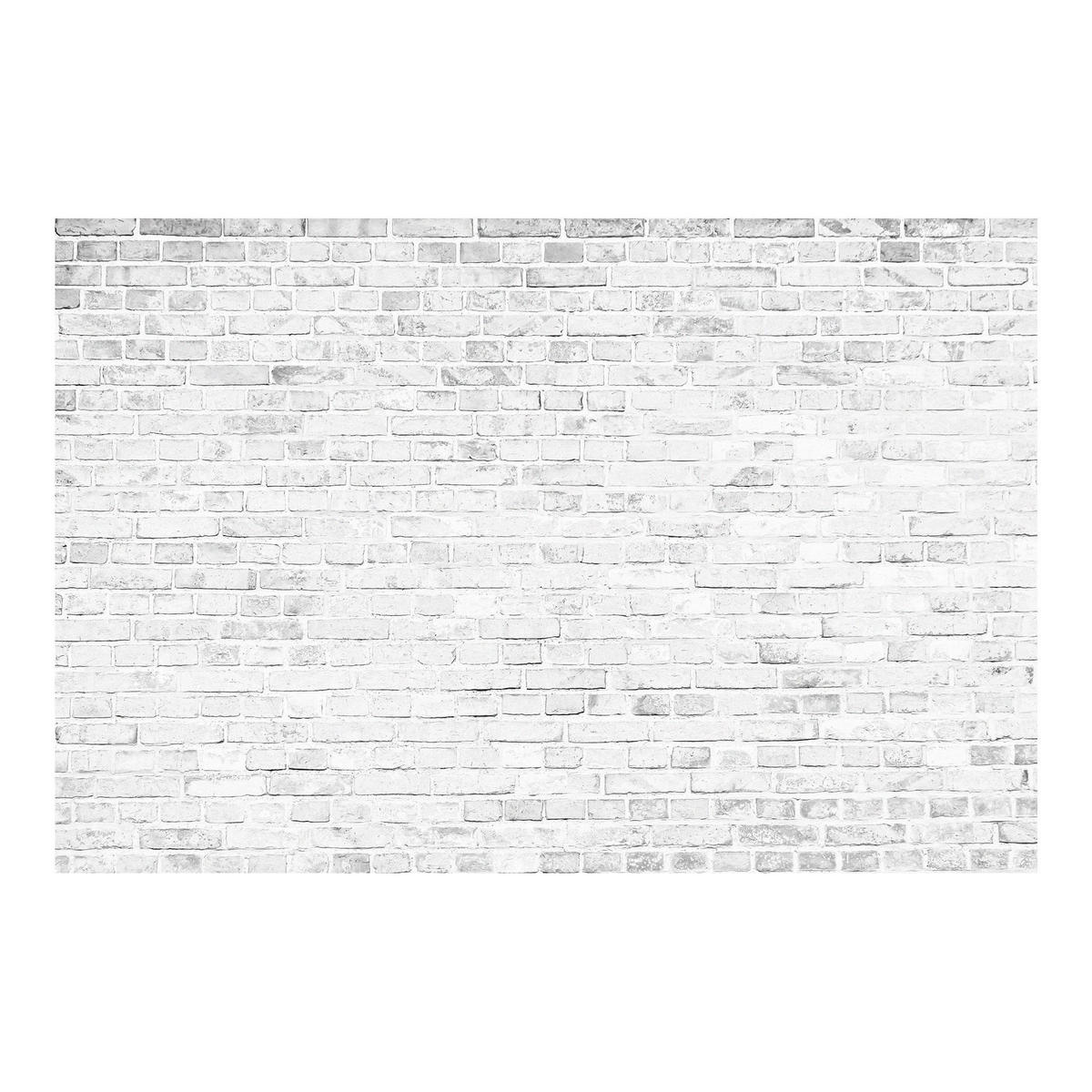 FOTOTAPETE Weiße Backstein Mauer 288/190 cm - Weiß, Papier (288/190cm) - Bilderwelten