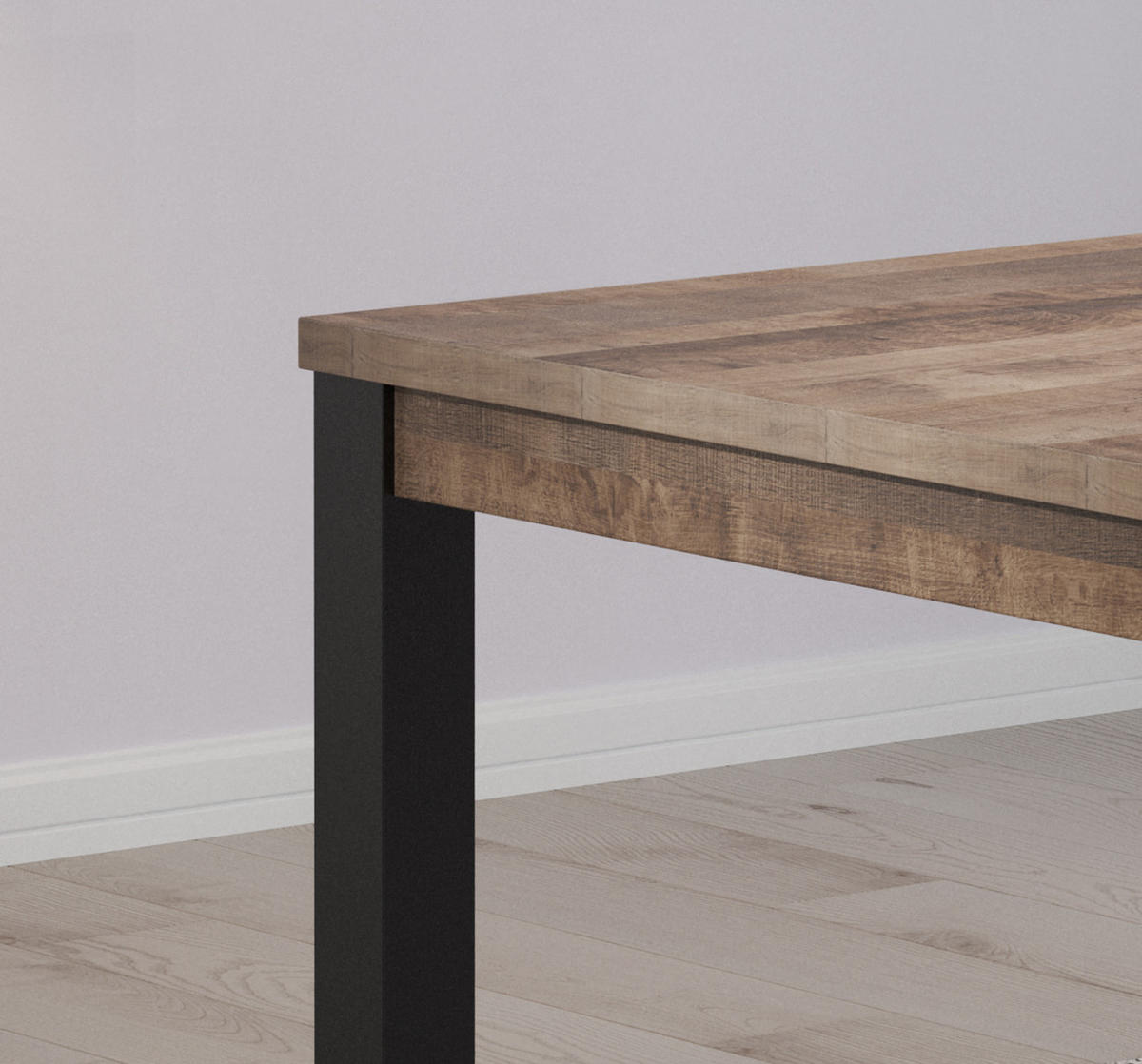 ESSTISCH Eiche Tabak, schwarz, Küchentisch 160 x 90 cm - Eichefarben/Schwarz, Holzwerkstoff (90/160/77cm) - Top.Furn