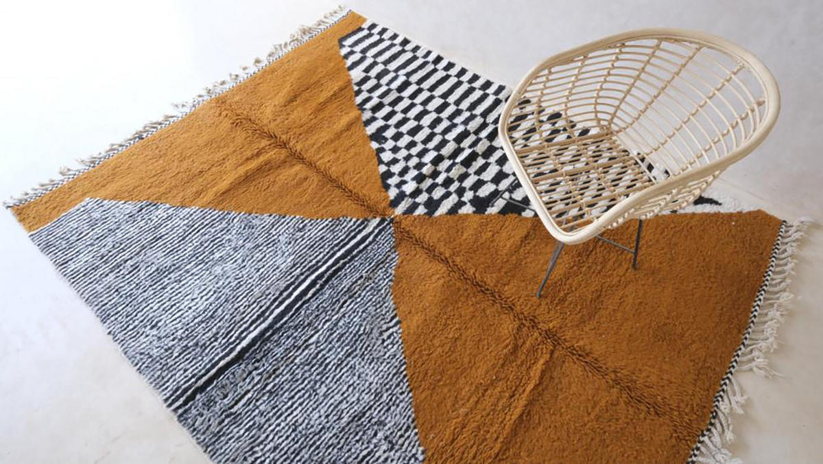 BERBERTEPPICH aus reiner Wolle 212x 268 cm - Orange, Naturmaterialien (212/268cm) - AFK Living