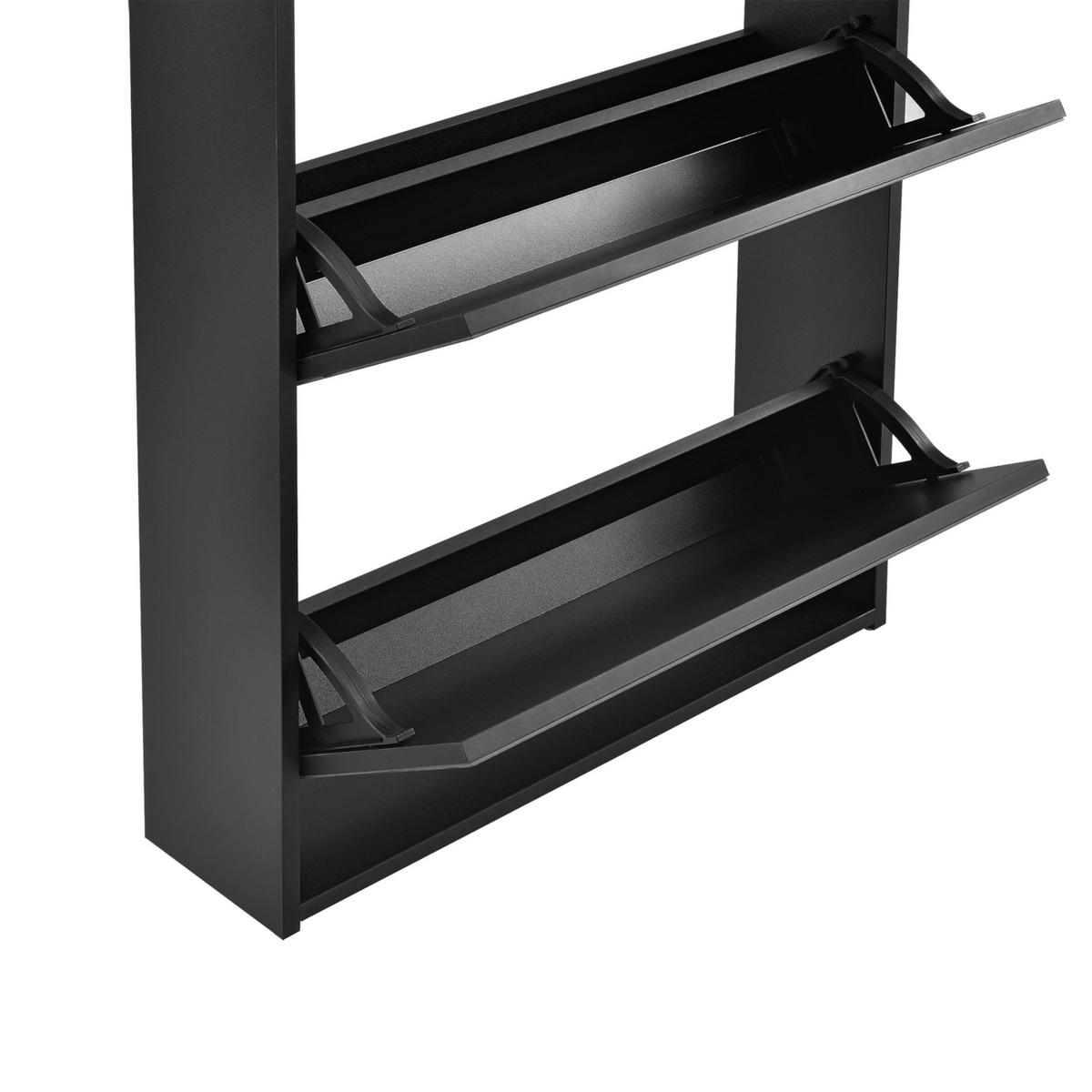 SCHUHKIPPER Vogar - Schwarz, Holzwerkstoff (63/67/17cm) - [en.casa]