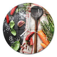 WANDUHR fi30 cm - Gewürze - Multicolor, Glas (30/30/0.4cm) - TULUP