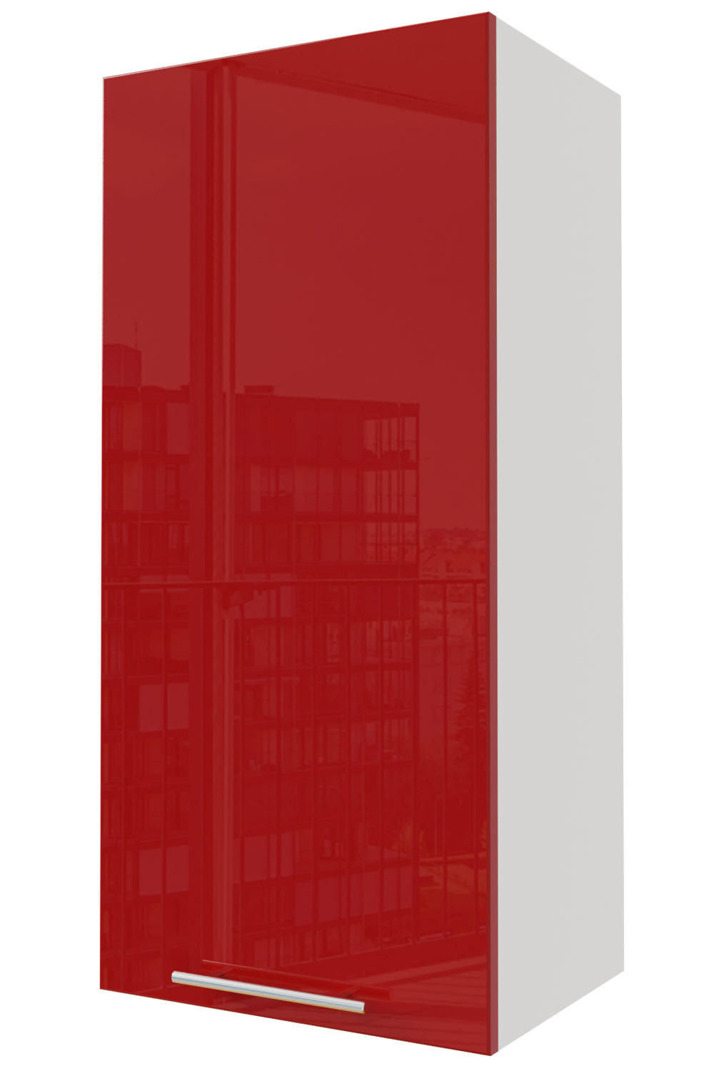 HÄNGESCHRANK Brerra W4/45 Weiß / RAL 3002 karminrot Hochglanz 45 / 32,5 / 96cm - Rot/Weiß, Holz/Holzwerkstoff (45/96/32.5cm) - Feldmann-Wohnen