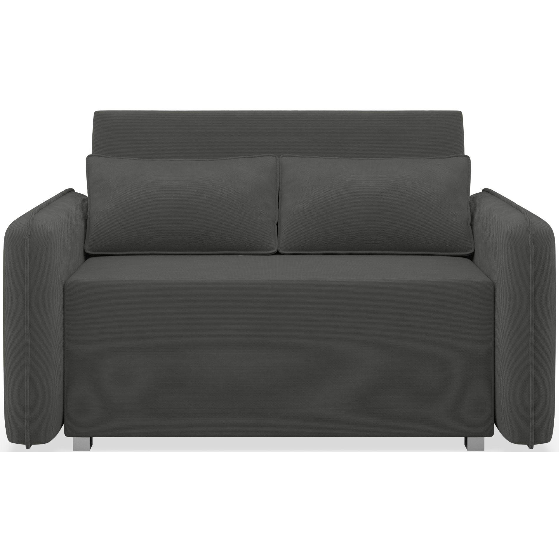 2-SITZER SCHLAFSOFA Duelia Graphitgrau, hydrophobe Chenille - Schwarz, Textil/Metall (144/85/124cm) - Selsey
