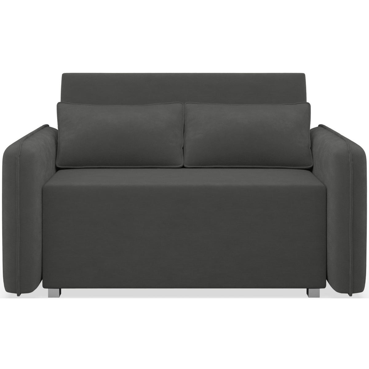 2-SITZER SCHLAFSOFA Duelia Graphitgrau, hydrophobe Chenille - Schwarz, Textil/Metall (144/85/124cm) - Selsey