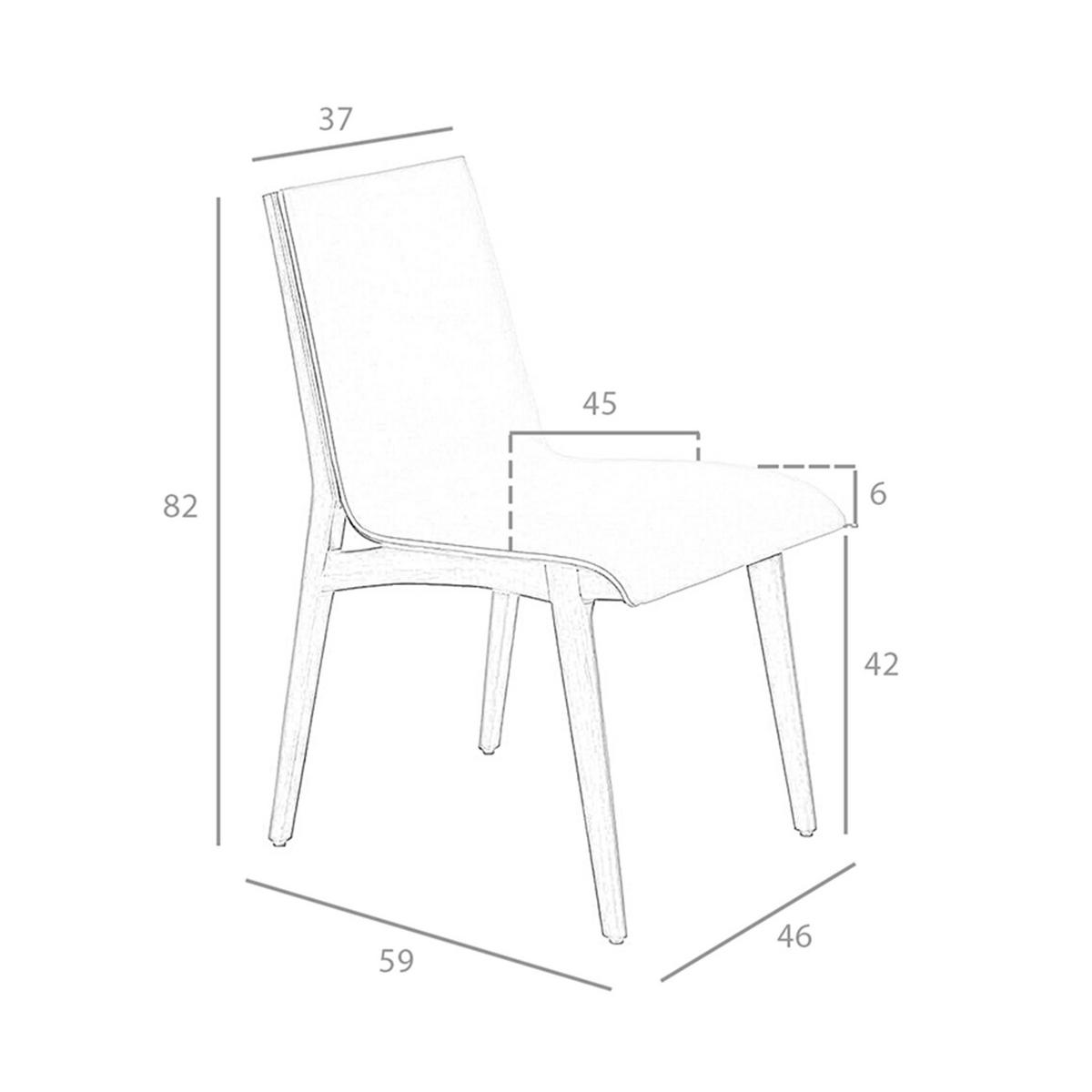 STUHL Ökolederstuhl Nerz dunkel 46/59/82 cm - Nussbaumfarben/Grau, Textil (46/82/59cm) - ANGEL CERDA