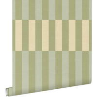 TAPETE Leinenoptik-Streifen 50 x 900 cm - Grün, Papier (50/900cm) - ESTAhome