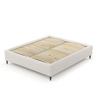 POLSTERBETT Larch Creme 140/200 cm im Chenille-Stoff - Creme/Schwarz, Holz/Holzwerkstoff (140/200cm) - Maison de Reve