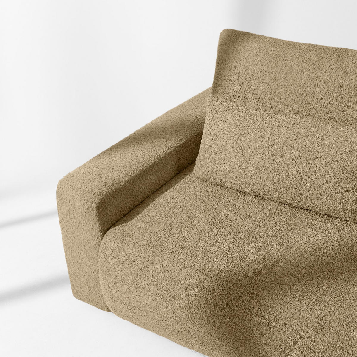 3-SITZER SCHLAFSOFA MOLLIS, Bouclé, Dunkelbeige - Hellbraun, Holz/Holzwerkstoff (250/93/108cm) - KONSIMO®