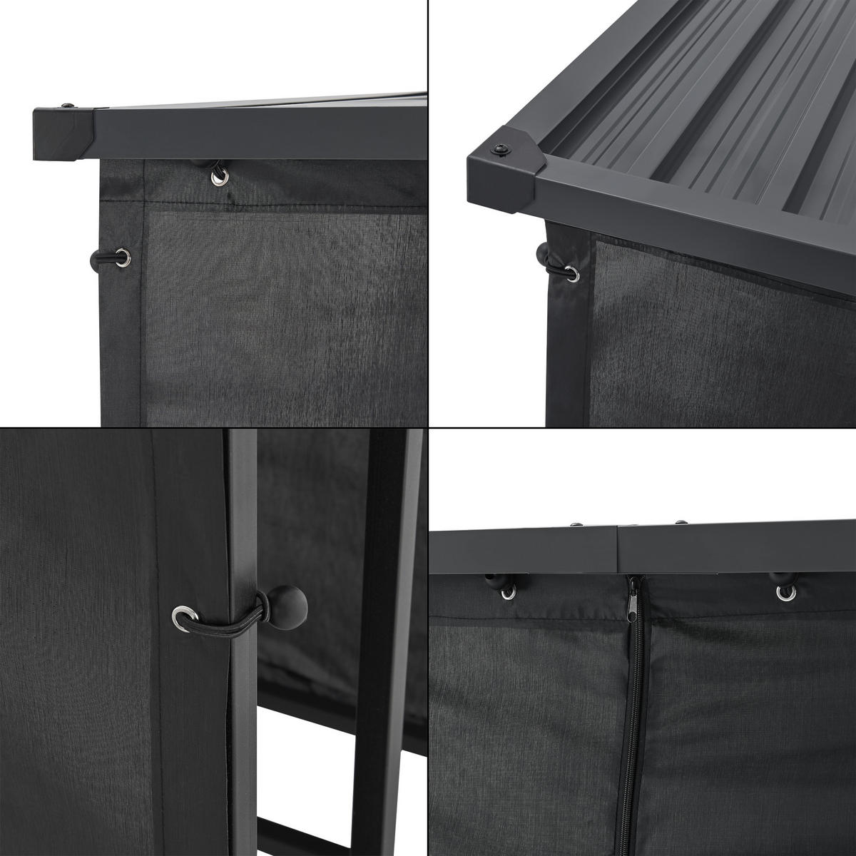 BRENNHOLZREGAL Yakutat - Schwarz, Textil/Metall (130/185/70cm) - casa.pro