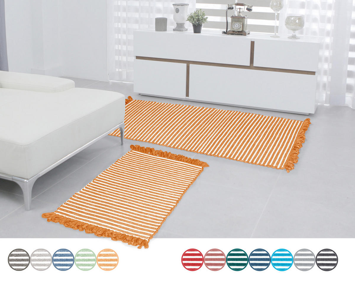 HANDGEWEBTER Läufer 60x120 cm Honig - Honig, Naturmaterialien/Textil (60/120cm) - Lashuma