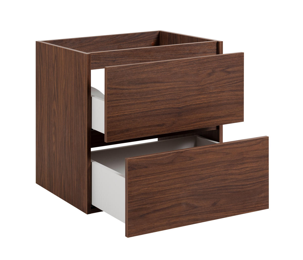 BADEZIMMERSCHRANK, Farbe: Eiche-Nussbaum, 60 x 46 x 60,7 cm, ohne Waschtischplatte - Eichefarben, Holzwerkstoff (60/60.7/46cm) - 3XE LIVING