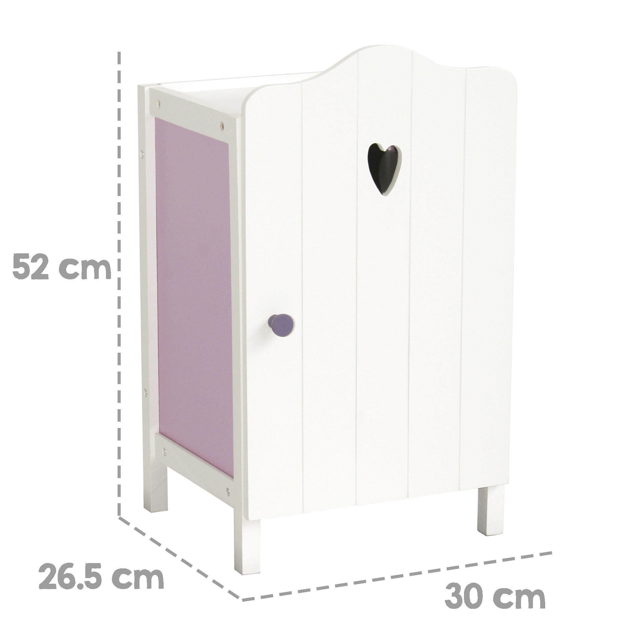PUPPENKLEIDERSCHRANK Fienchen - Weiß, Holzwerkstoff (30/52/26.5cm) - Roba