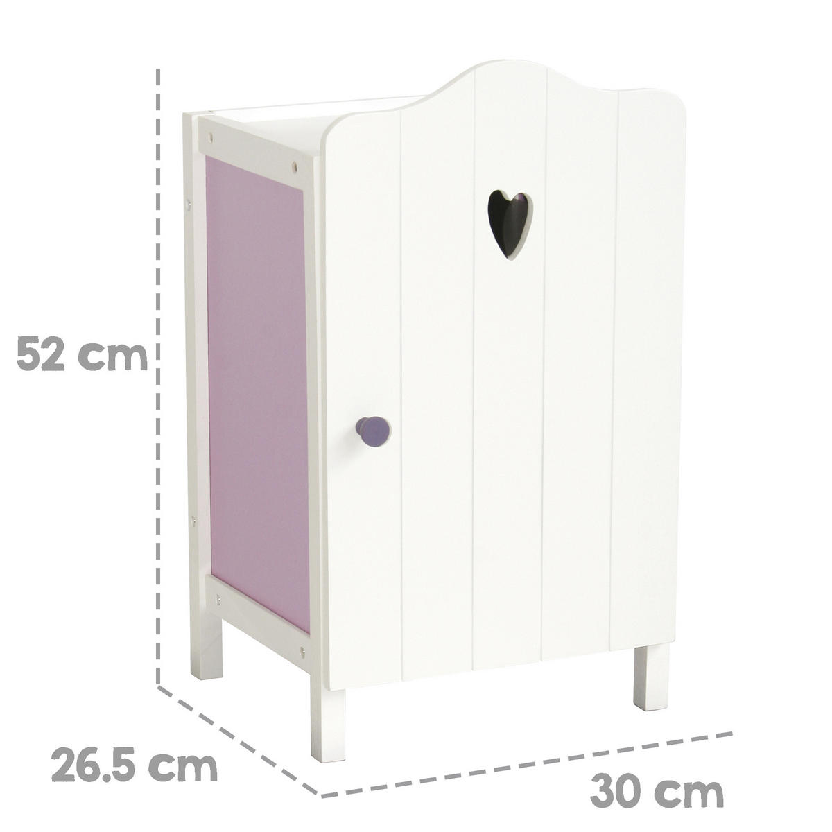 PUPPENKLEIDERSCHRANK Fienchen - Weiß, Holzwerkstoff (30/52/26.5cm) - Roba