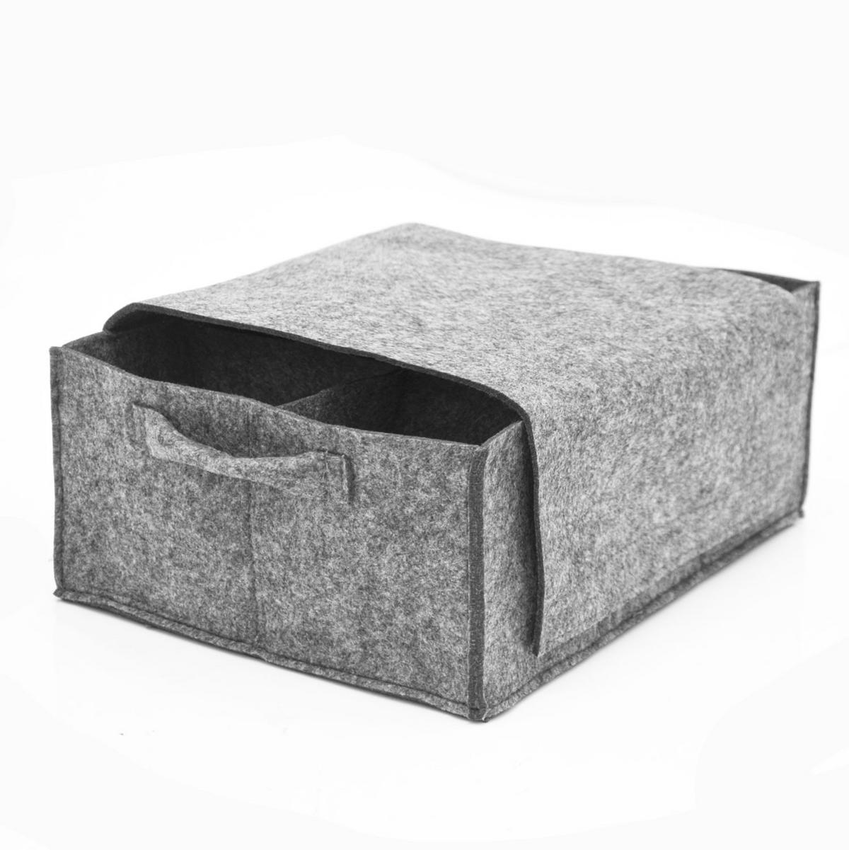 TASSENHALTER - ca. 28 x 21 x 11,5 cm - aus Filz - Grau, Kunststoff (21/11.5/28cm) - Dunedesign