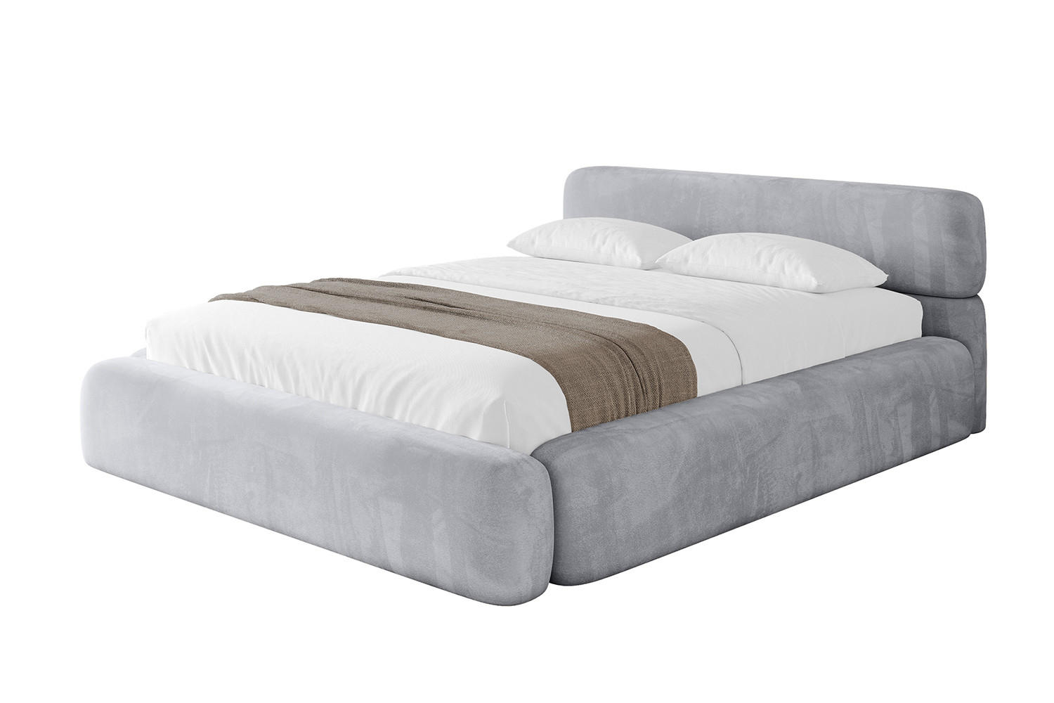 POLSTERBETT mit Bettkasten und Lattenrost, Bett mit Matratze H3/H4 - ENORA-V1 160x200 Hellgrau - Hellgrau, Holzwerkstoff/Textil (160/200cm) - ALTDECOR