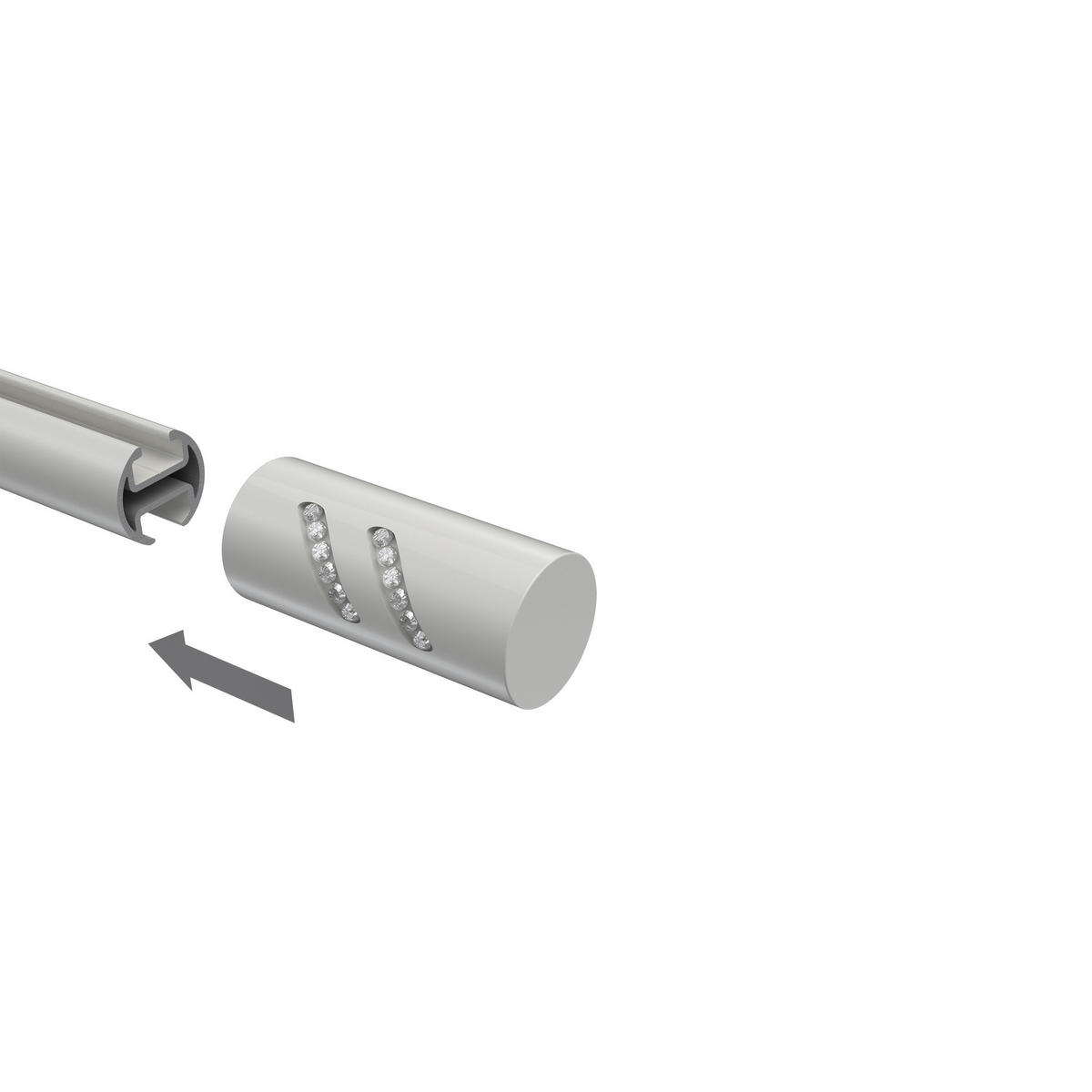 ENDSTÜCKE FÜR GARDINENSTANGEN 20 mm Ø, Zoena Weiß, Packung 2 Stück - Weiß, Metall (5.5/2.5/2.5cm) - INTERDECO
