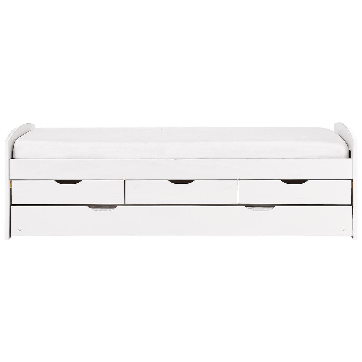 UTDRAGBAR SÄNG 90x200 cm vit Petiville - Vit, Trä (90/200cm) - Beliani