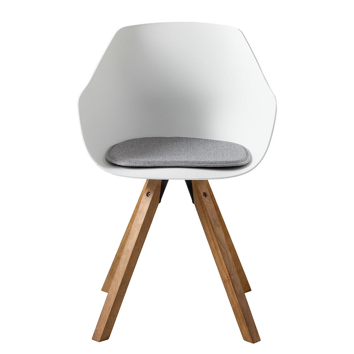 ARMLEHNENSTUHL-SET - Kunststoff / Gummibaum massiv - Weiß, Holz/Kunststoff (57/81/53cm) - home24