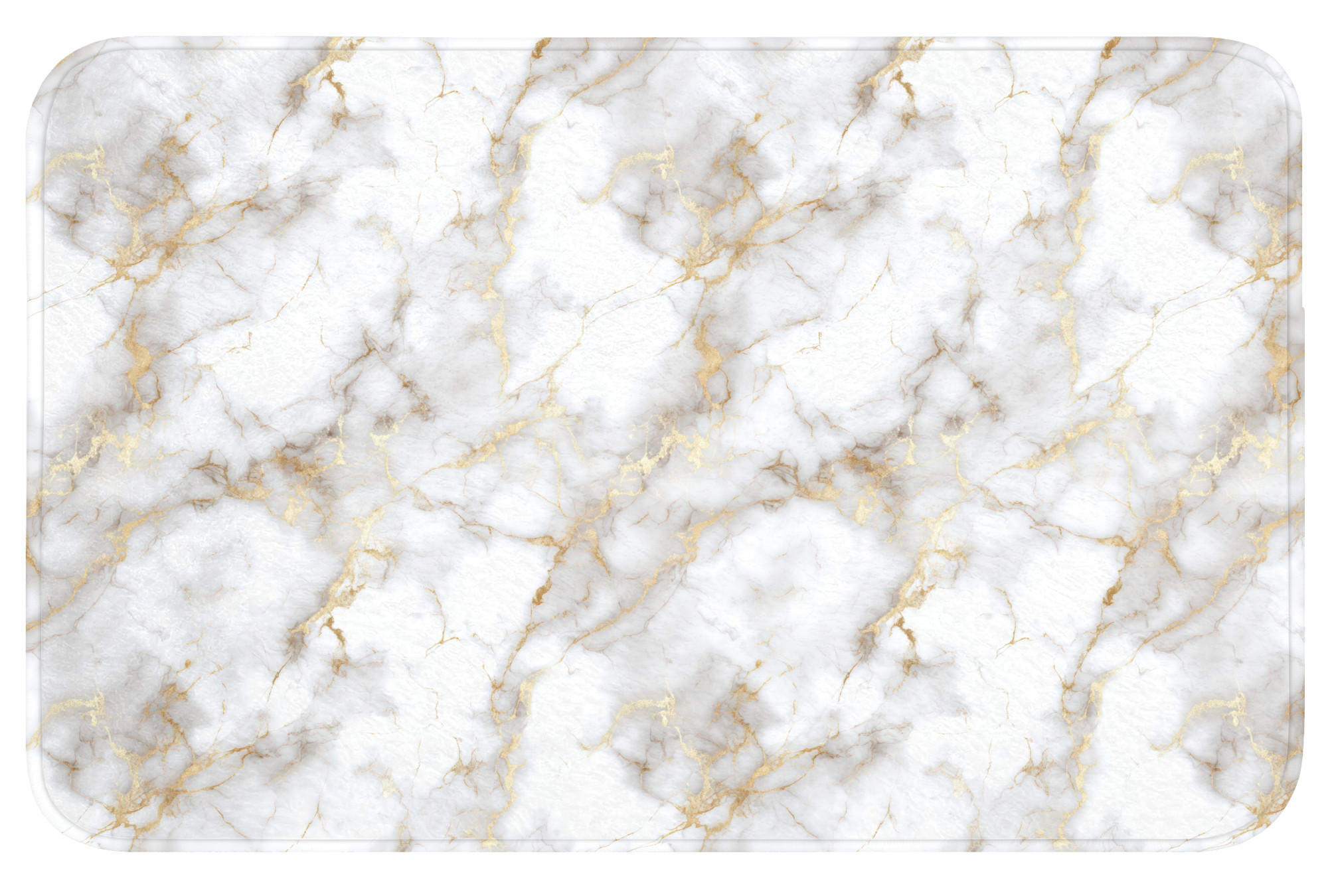 KOUPELNOVÁ PŘEDLOŽKA Zlaté žilky - Mramor - Bílý 80x50 cm - bílá, textil/plast (80/50cm) - OnlyWow