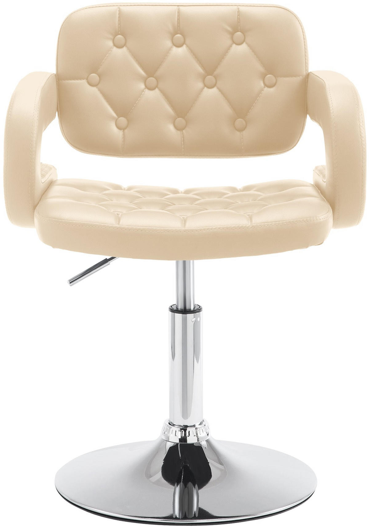 SESSEL Lederlook creme - Chromfarben/Creme, Textil/Metall (62/76/55cm) - CLP