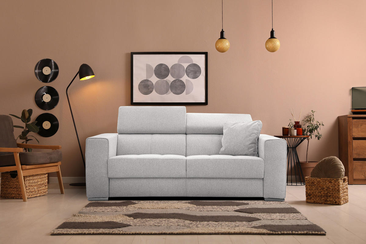 SOFA QUARTZ 3-Sitzer, creme - Creme, Holzwerkstoff/Textil (202/80/102cm) - Courtois Laville