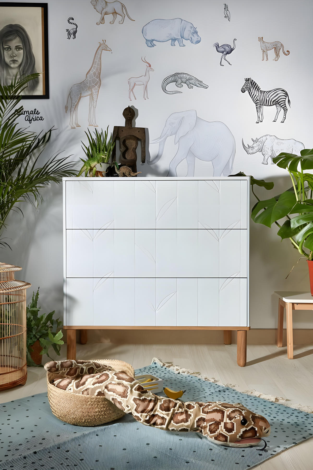 KINDERKOMMODE Toteme – rustikale Eleganz und Funktionalität Weiß - Weiß, Holzwerkstoff (90/91/50cm) - RAUMHIRSCH FURNITURE