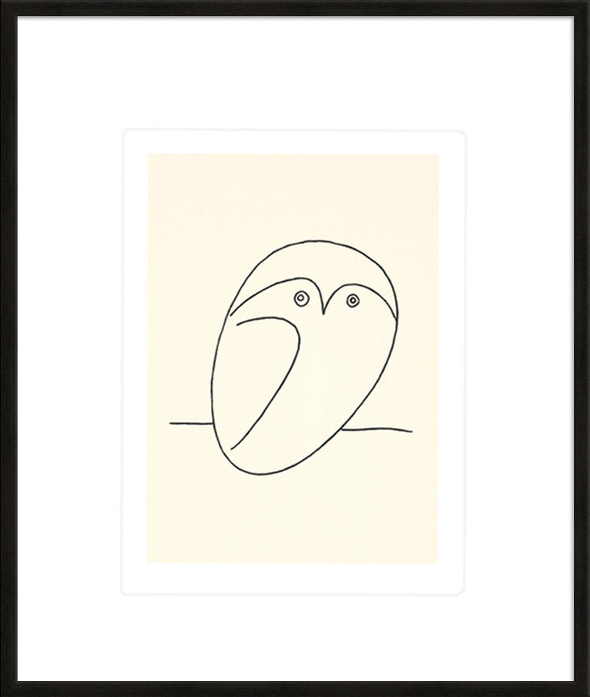 BILD gerahmt 53x63 cm Pablo Picasso „Eule“ - Weiß, Holz (53/63cm) - artissimo