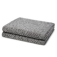 DUSCHTUCH Brooklyn Fischgrat 2er-Set - Schwarz, Textil (80/150cm) - MÖVE