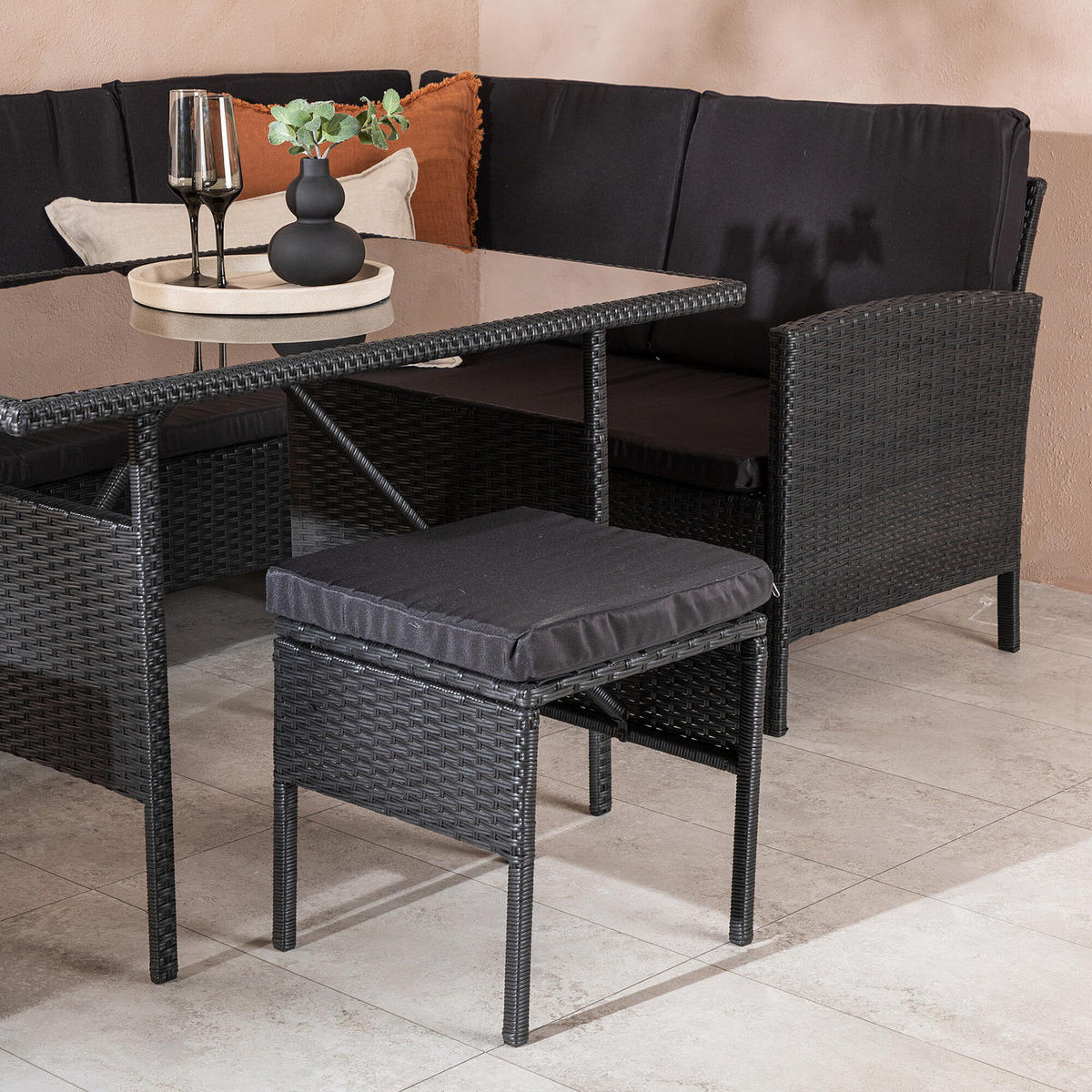 LOUNGESET - Schwarz, Kunststoff - home24