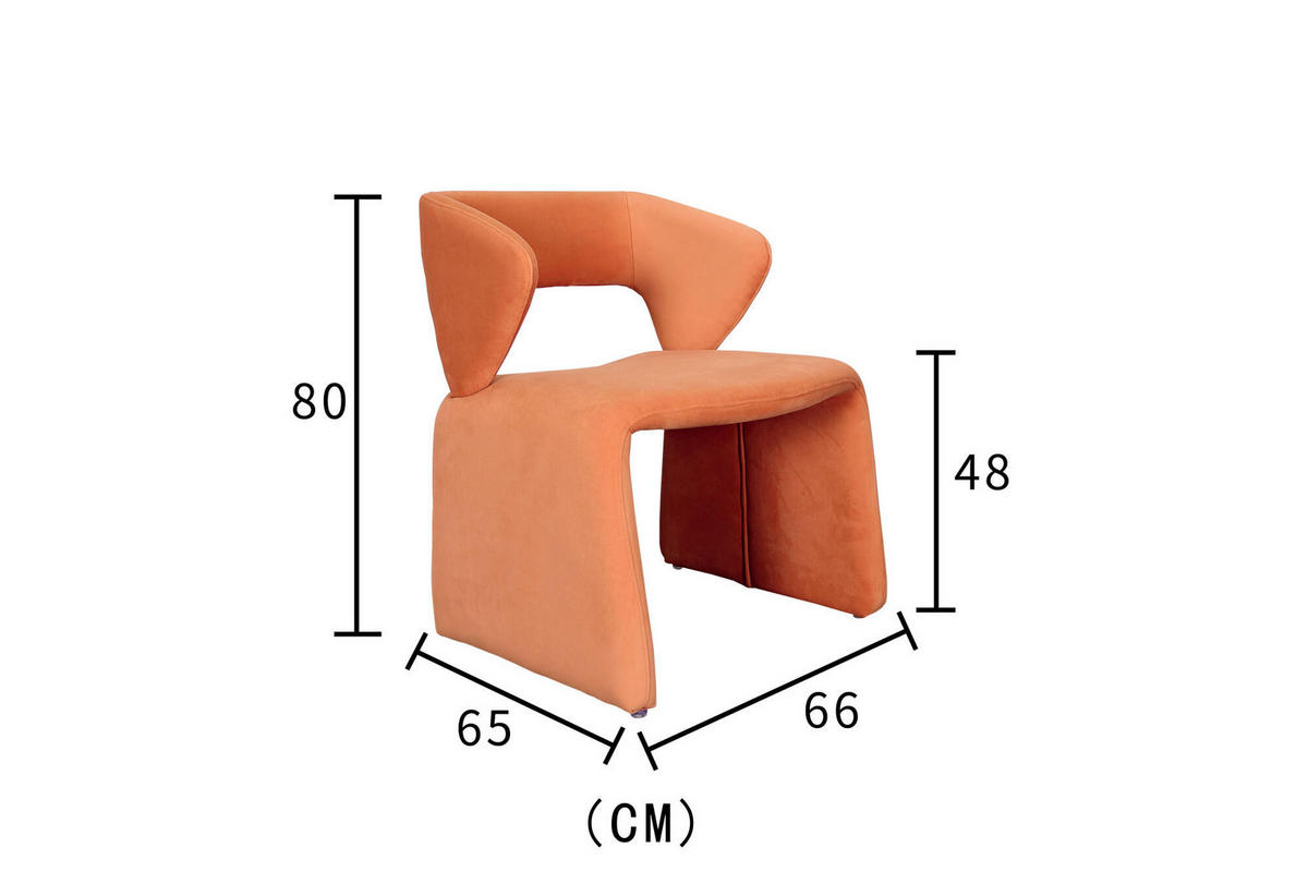 SESSEL NUA Orange 66x65x78 cm - Orange, Textil (66/78/65cm) - FURNLUX