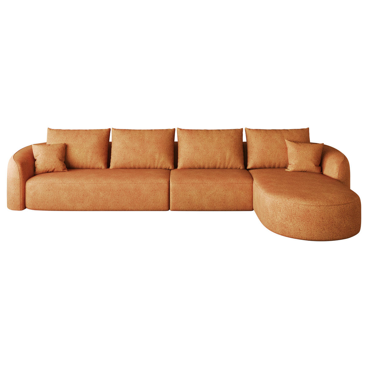 ECKSOFA 3-Sitzer 336 cm Rechts L-Form ohne Montage, DE-34817, Orange - Orange, Textil (336/168cm) - ComfortXL