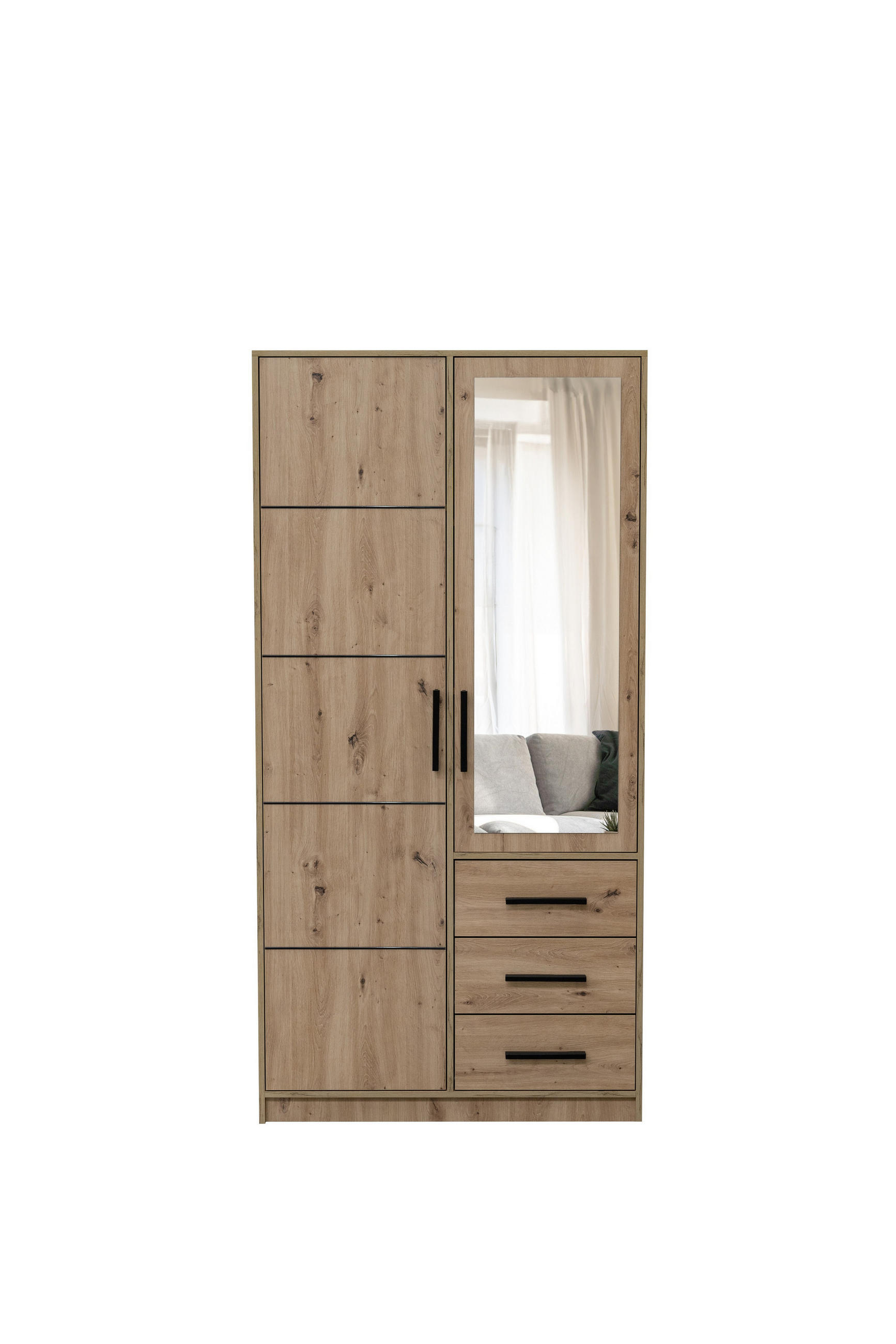 Masseno Drehtürenschrank Eiche Artisan 100x200x57.5 cm