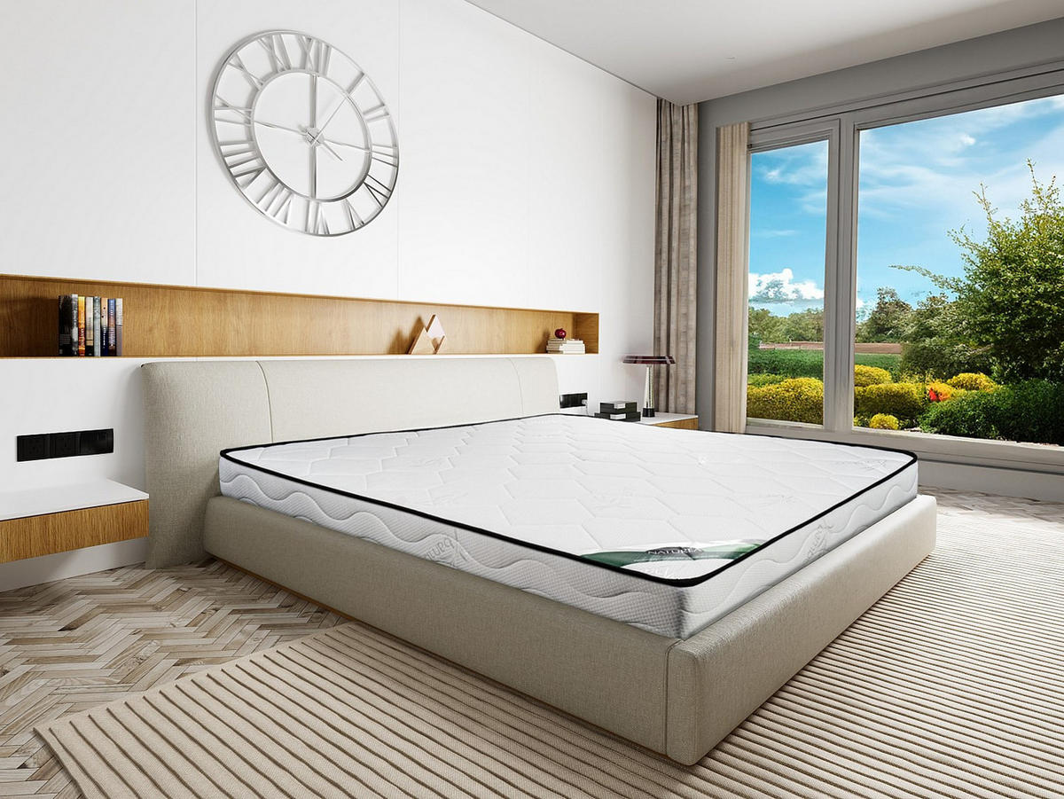 STANDARDMATRATZE - 2 Personen - Stoff - Weiß - - Weiß, Textil (140/190cm) - Vente-Unique