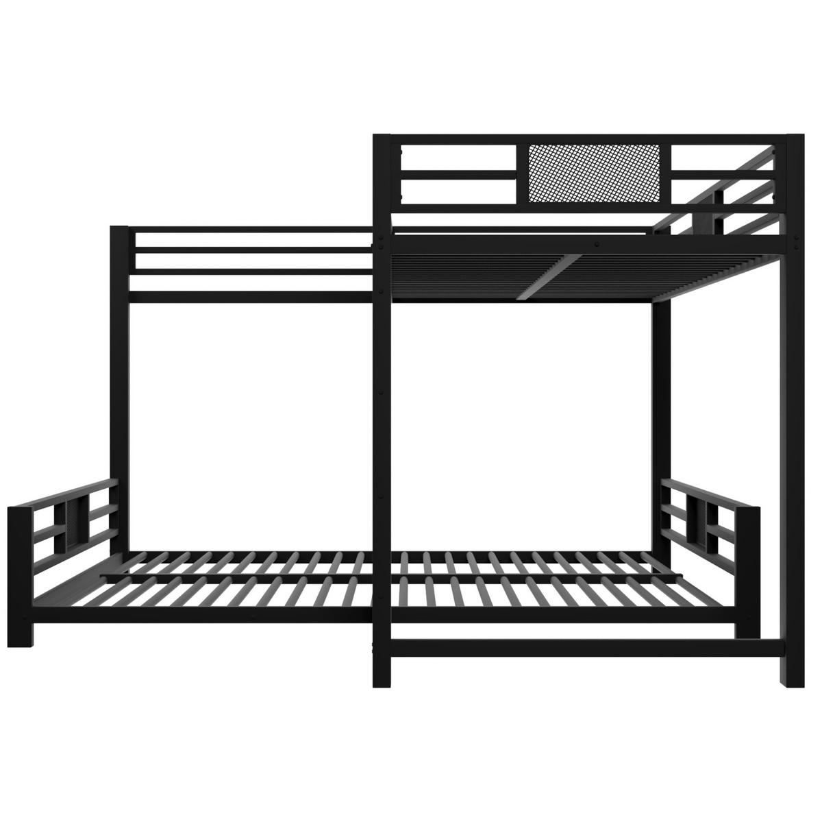 ETAGENBETT aus Metall 90x200/140x200 cm Schwarz mit Schutzgittern - Schwarz, Metall (140/200cm) - IVMEU